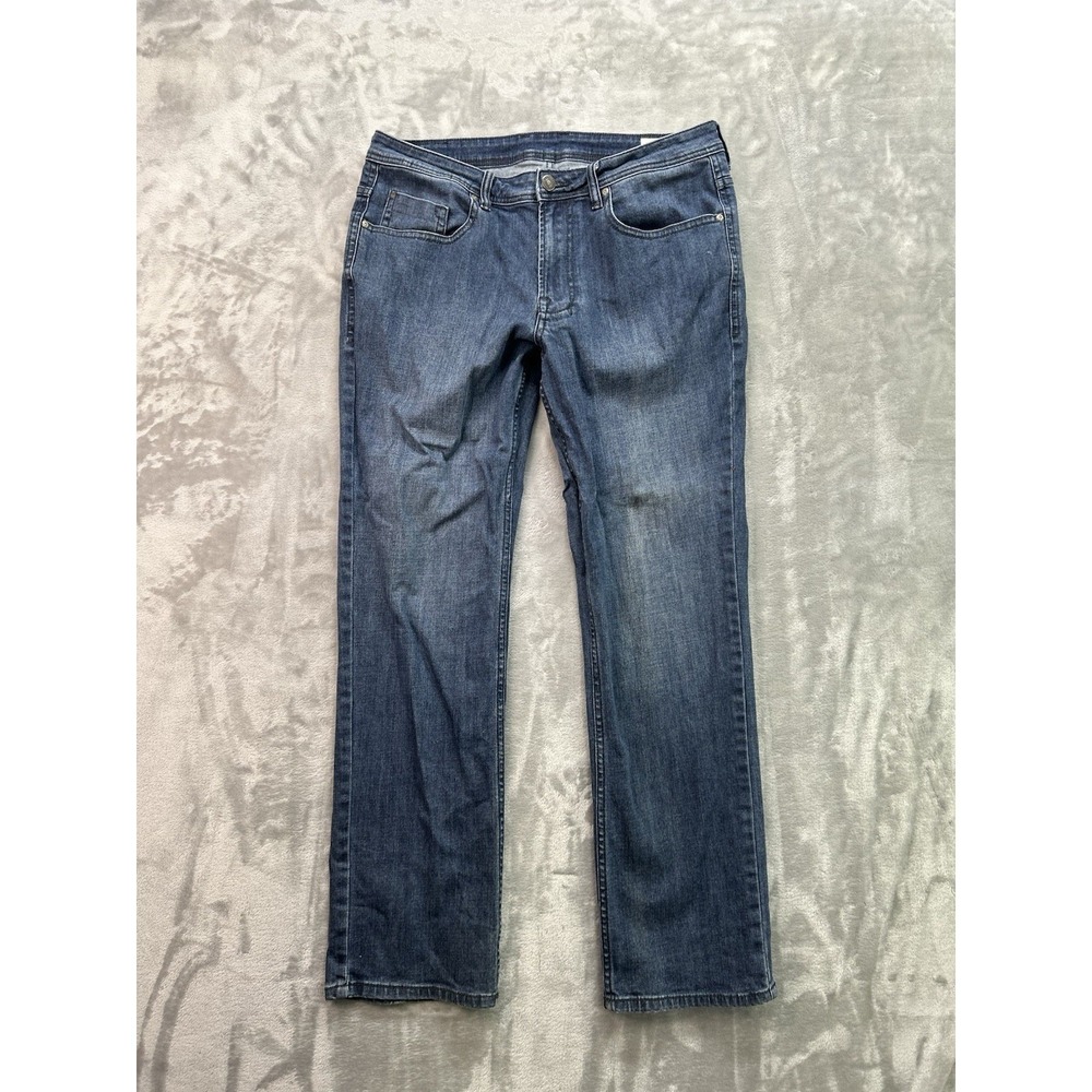 Buffalo Jackson Straight Stretch Mid Rise Jeans Mens Sz 34x32  Blue Guys Grunge